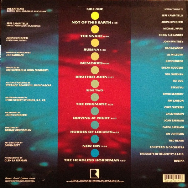 Joe Satriani : Not Of This Earth (LP, RE)