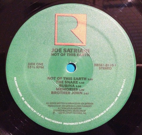 Joe Satriani : Not Of This Earth (LP, RE)
