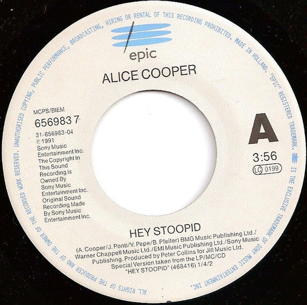 Alice Cooper (2) : Hey Stoopid (7", Single, Sof)
