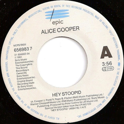 Alice Cooper (2) : Hey Stoopid (7", Single, Sof)
