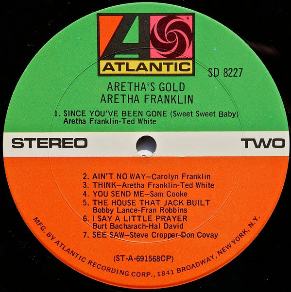 Aretha Franklin : Aretha's Gold (LP, Comp, CP )