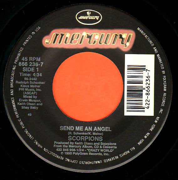 Scorpions : Send Me An Angel / Wind Of Change (7", Single)