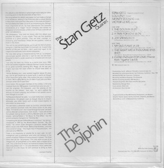 The Stan Getz Quartet* : The Dolphin (LP)