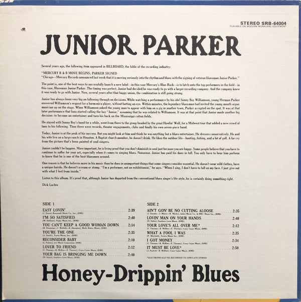 Junior Parker* : Honey-Drippin' Blues (LP, Album)
