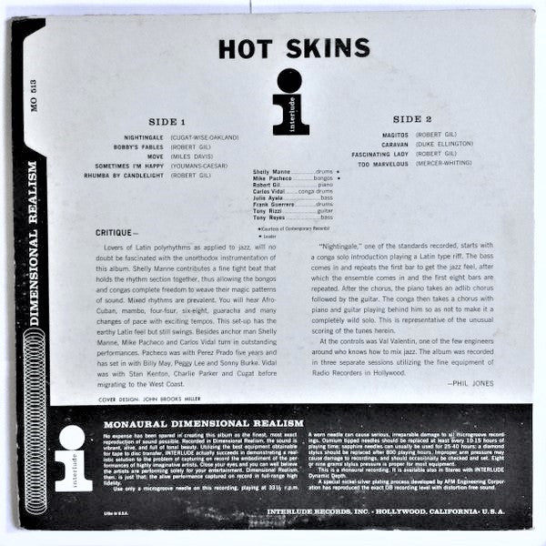 The Jazz Afro-Cuban Beat Guest Star Shelly Manne : Hot Skins (LP, Album, Mono)