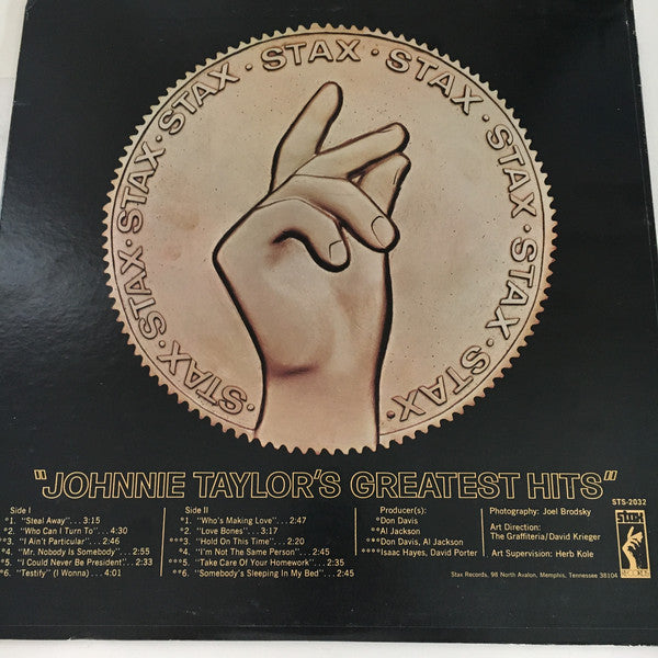 Johnnie Taylor : Johnnie Taylor's Greatest Hits (LP, Comp, Promo)