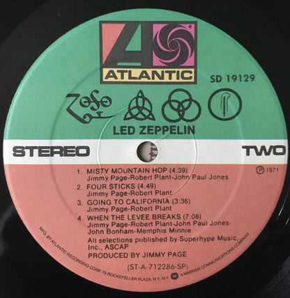 Led Zeppelin : Untitled (LP, Album, RE, SP )