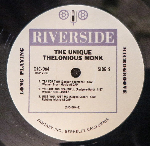 Thelonious Monk : The Unique Thelonious Monk (LP, Album, RE)