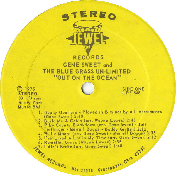 Gene Sweet and The Blue Grass Un-Limited : Out On The Ocean (LP, Album)