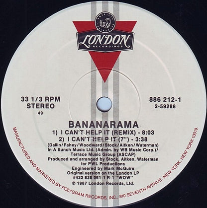 Bananarama : I Can't Help It (12", Single)