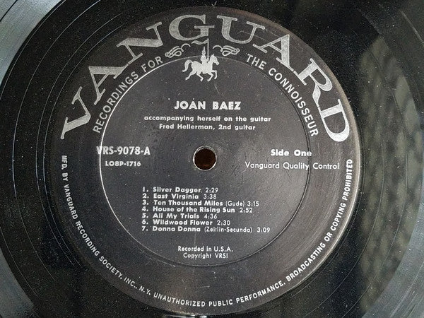 Joan Baez : Joan Baez (LP, Album, Mono, RE, Bla)