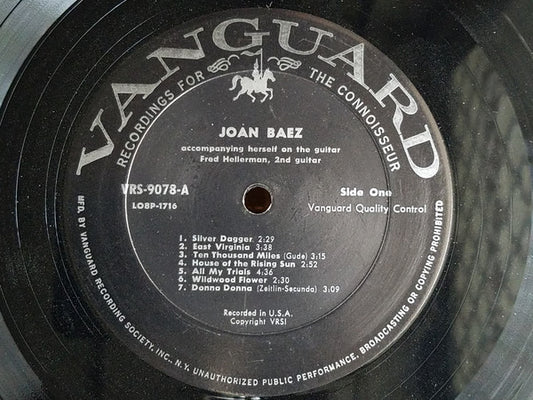Joan Baez : Joan Baez (LP, Album, Mono, RE, Bla)