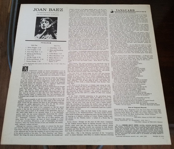 Joan Baez : Joan Baez (LP, Album, Mono, RE, Bla)