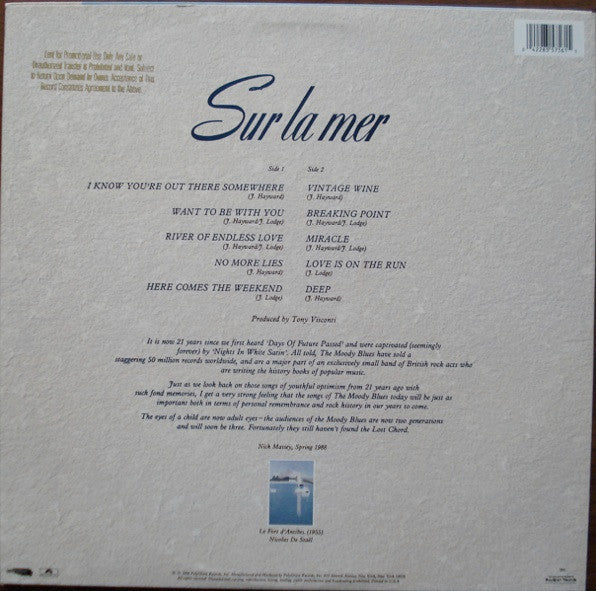 The Moody Blues : Sur La Mer (LP, Album, Promo)