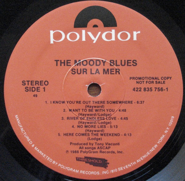 The Moody Blues : Sur La Mer (LP, Album, Promo)
