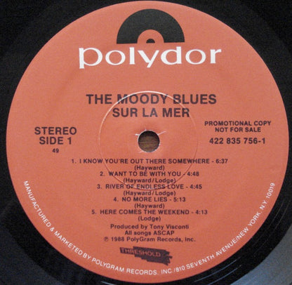 The Moody Blues : Sur La Mer (LP, Album, Promo)