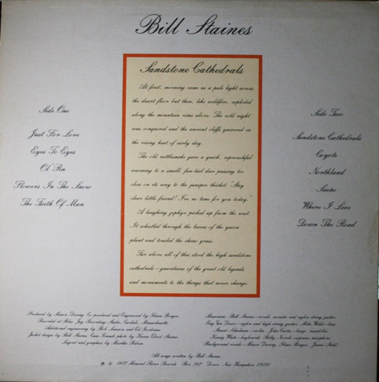 Bill Staines : Sandstone Cathedrals (LP, Album)