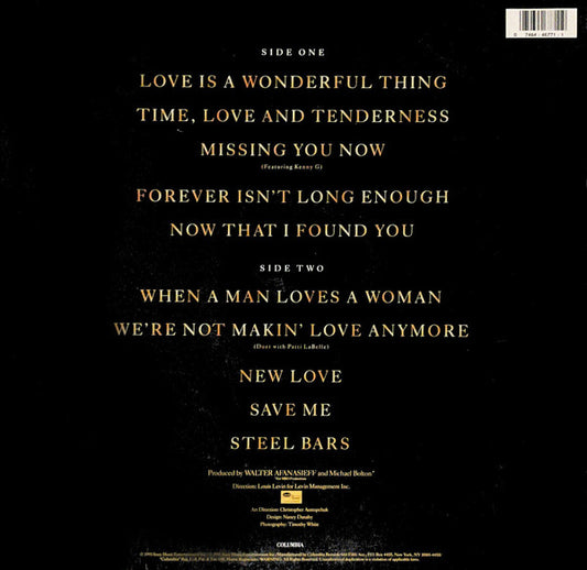 Michael Bolton : Time, Love & Tenderness (LP, Album, Car)