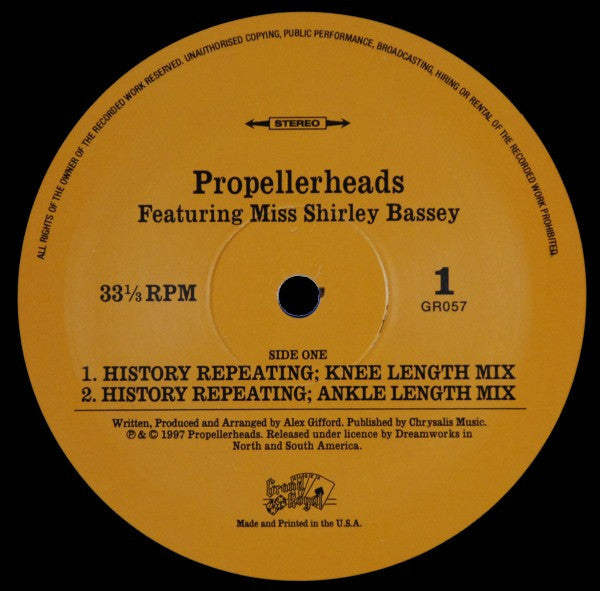 Propellerheads Featuring Miss Shirley Bassey* : History Repeating (12")