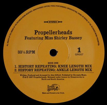 Propellerheads Featuring Miss Shirley Bassey* : History Repeating (12")