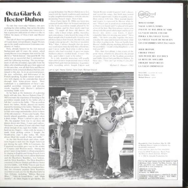 Octa Clark & Hector Duhon : Old Time Cajun Music (LP, Album)