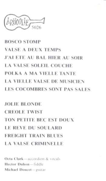 Octa Clark & Hector Duhon : Old Time Cajun Music (LP, Album)