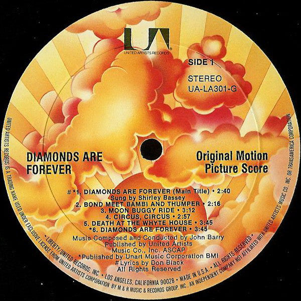 John Barry : Diamonds Are Forever (Original Motion Picture Score) (LP, Album, RE)