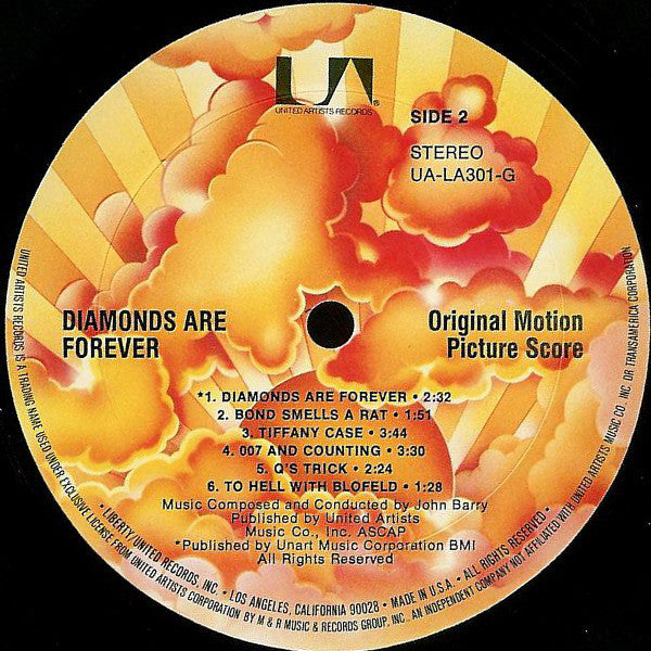 John Barry : Diamonds Are Forever (Original Motion Picture Score) (LP, Album, RE)