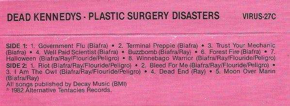 Dead Kennedys : Plastic Surgery Disasters (Cass, Album, Dol)