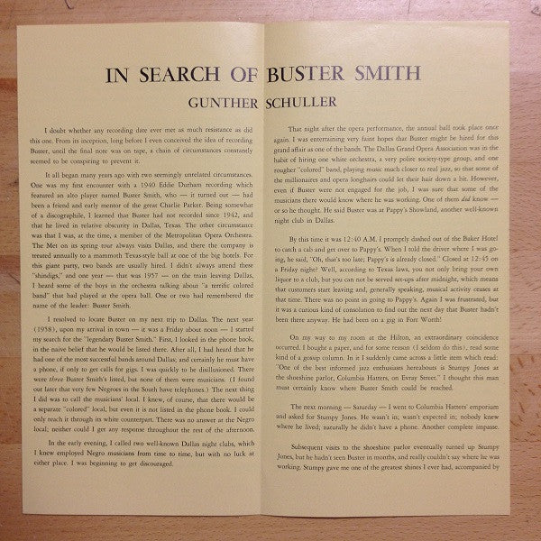 Buster Smith : The Legendary Buster Smith (LP, Album, Mono)