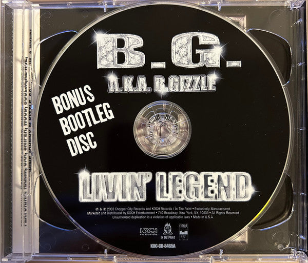 B.G. A.K.A. B.Gizzle* : Livin' Legend (2xCD, Album)