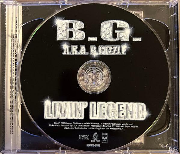 B.G. A.K.A. B.Gizzle* : Livin' Legend (2xCD, Album)