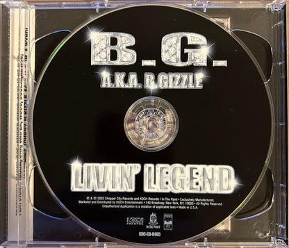 B.G. A.K.A. B.Gizzle* : Livin' Legend (2xCD, Album)