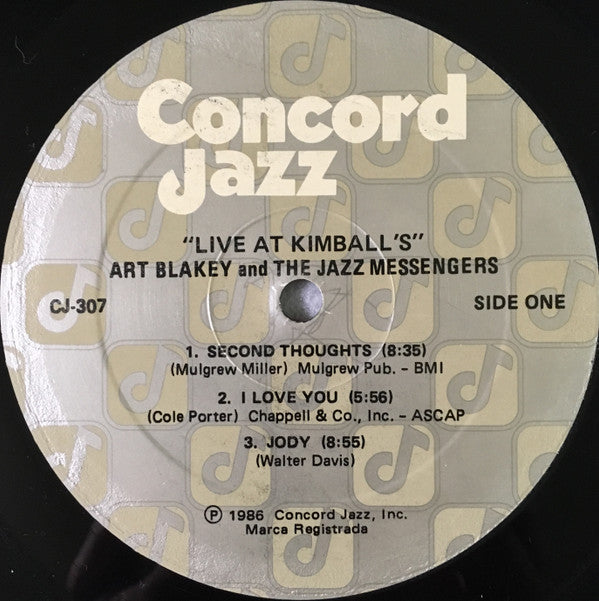 Art Blakey And The Jazz Messengers* : Live At Kimball's (LP, Album)