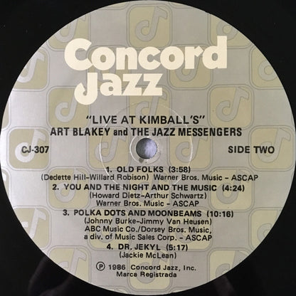 Art Blakey And The Jazz Messengers* : Live At Kimball's (LP, Album)