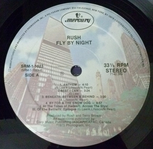 Rush : Fly By Night (LP, Album, RE, Kee)