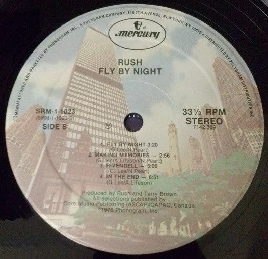 Rush : Fly By Night (LP, Album, RE, Kee)