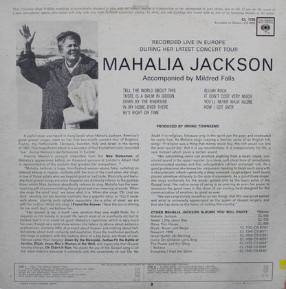 Mahalia Jackson : Recorded Live In Europe During Her Latest Concert Tour (LP, Album, Mono)