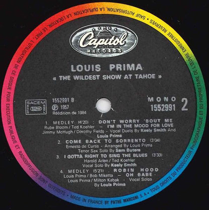 Louis Prima, Keely Smith* With Sam Butera And The Witnesses : The Wildest Show At Tahoe (LP, Album, Mono, RE)