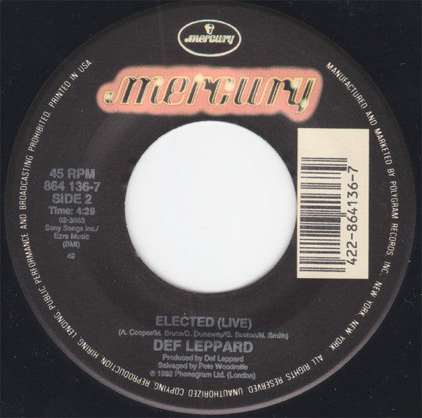 Def Leppard : Have You Ever Needed Someone So Bad (7", Single)