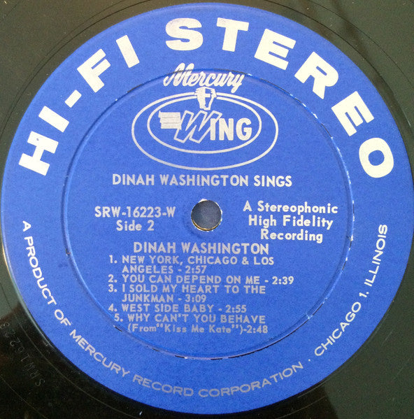 Dinah Washington : Sings (LP)