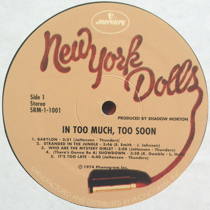 New York Dolls : In Too Much Too Soon (LP, Album, RE, RP)