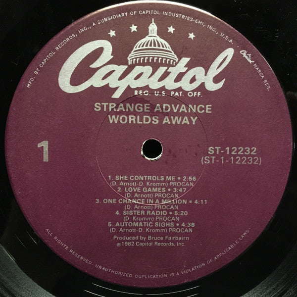 Strange Advance : Worlds Away (LP, Album)
