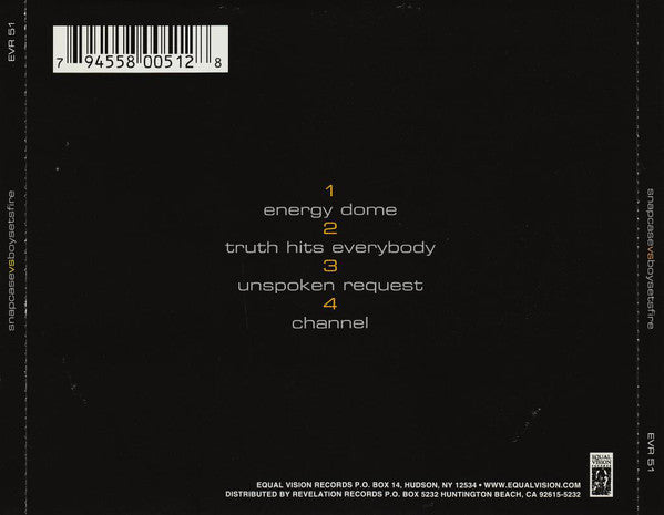 Snapcase Vs. Boysetsfire : Snapcase Vs. Boysetsfire (CD, EP)