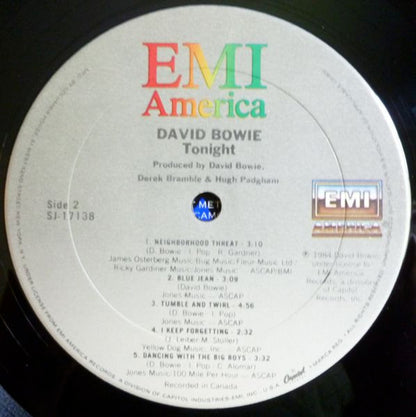 David Bowie : Tonight (LP, Album, Club)