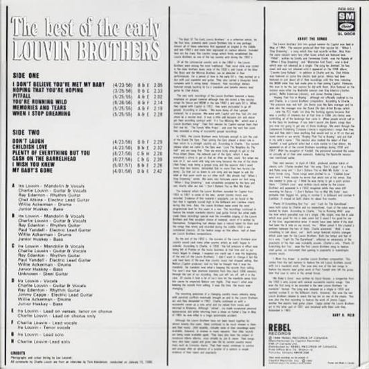 The Louvin Brothers : The Best Of The Early Louvin Brothers (LP, Comp)