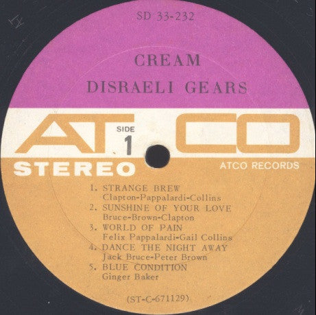 Cream (2) : Disraeli Gears (LP, Album, Ter)