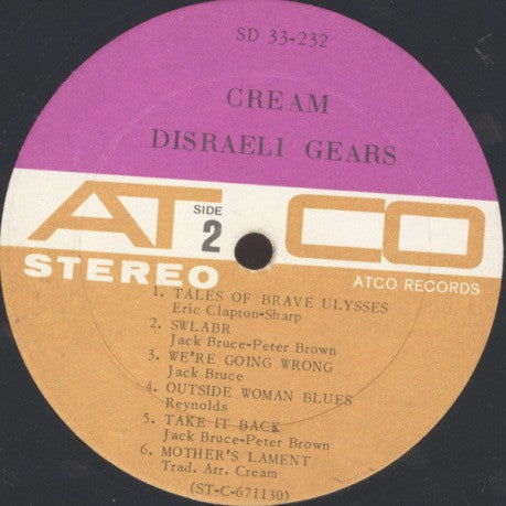 Cream (2) : Disraeli Gears (LP, Album, Ter)