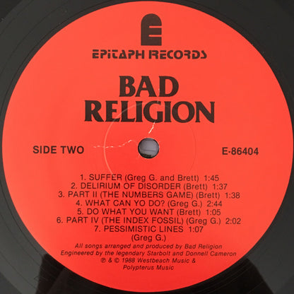 Bad Religion : Suffer (LP, Album, RE, RP)