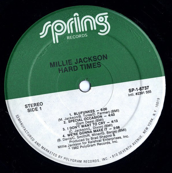 Millie Jackson : Hard Times (LP, Album, 53 )